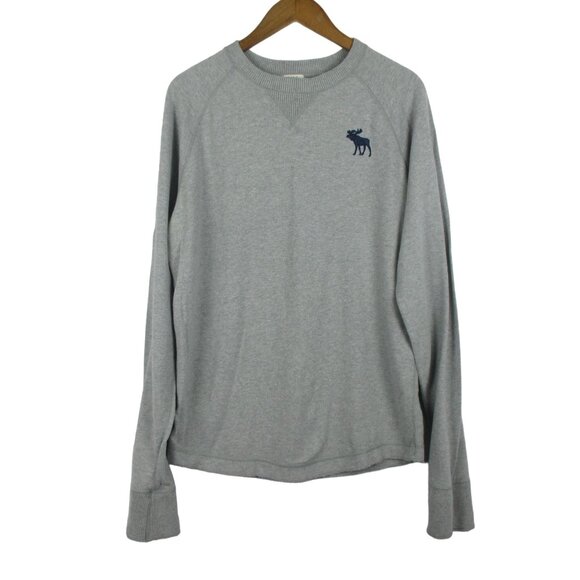 Abercrombie & Fitch Muscle Long Sleeve Embroidered Moose Pullover Gray Size XXL - Picture 1 of 6